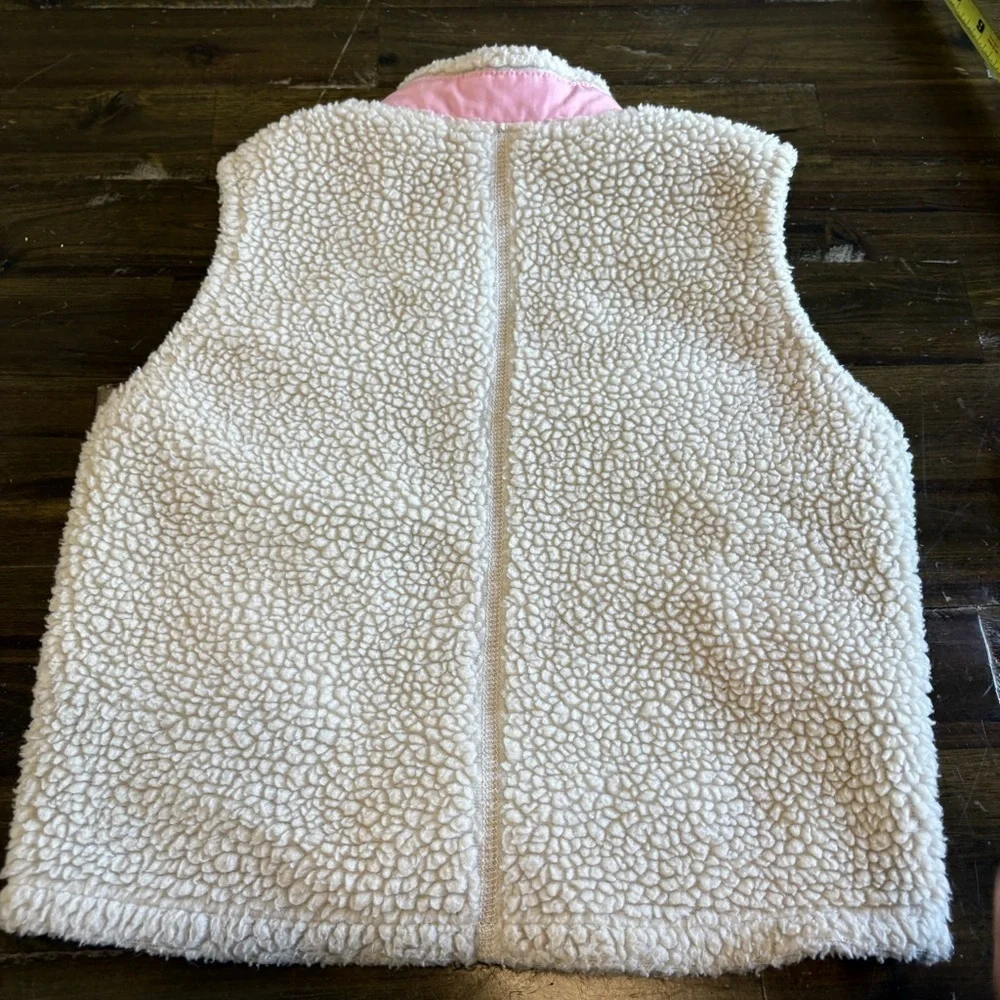 Vintage Patagonia Sherpa Vest Pink Baby Girl Toddler Color Block Cream 24M
